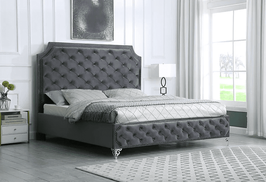 B830 LEILAH KING / QUEEN PLATFORM BED - GREY