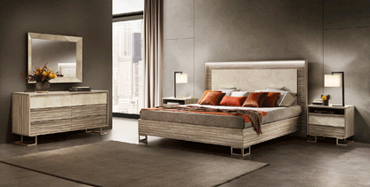 LUCE LIGHT KING/QUEEN MODERN BED WITH LIGHT