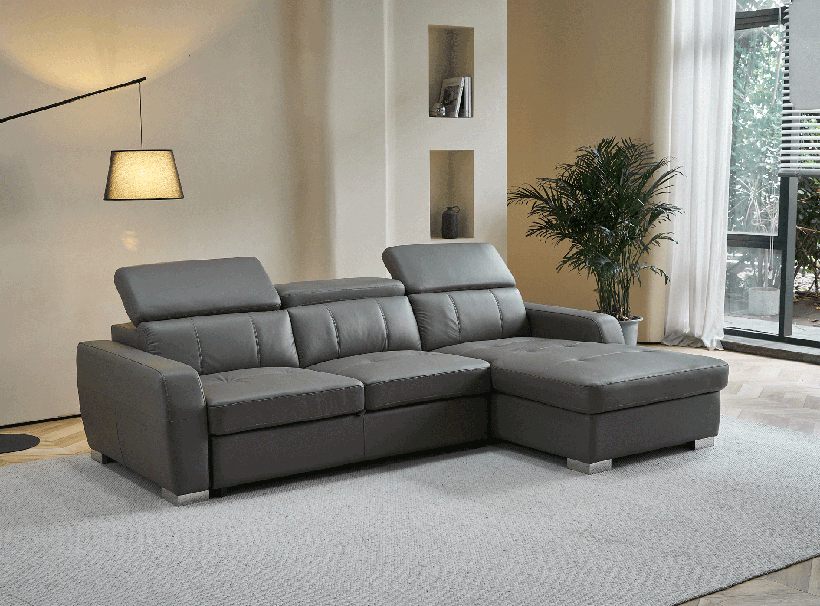 1822 GREY SECTIONAL RIGHT W/BED - GREY