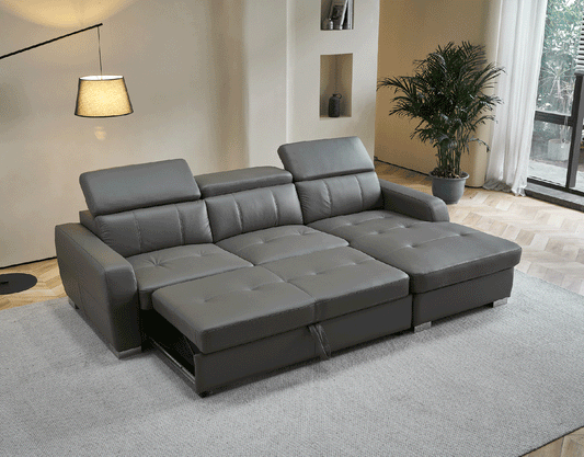 1822 GREY SECTIONAL RIGHT W/BED - GREY