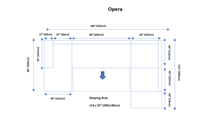 OPERA SECTIONAL LEFT WITH BED AND STORAGE - GREY