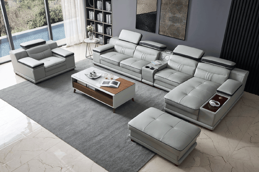 908 SECTIONAL LIVING ROOM SET - LIGHT GREY