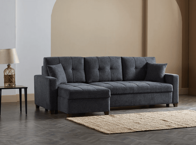 MOCCA SLEEPER & STORAGE SECTIONAL - DUPONT ANTHRACITE