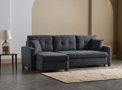 MOCCA SLEEPER & STORAGE SECTIONAL - DUPONT ANTHRACITE