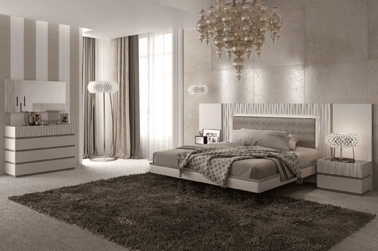 MARINA TAUPE 5PCS KING/QUEEN MODERN BEDROOM SET