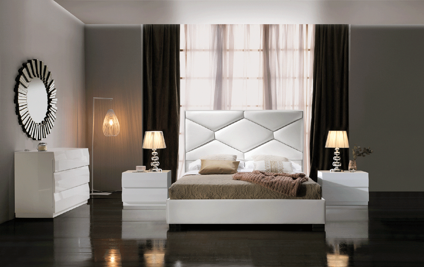 MARTINA LUX 4PCS KING/QUEEN MODERN BEDROOM SET