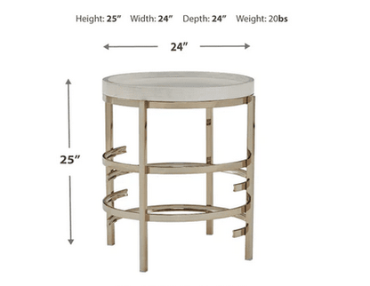 MONTIFLYN END TABLE END TABLE WHITE/GOLD