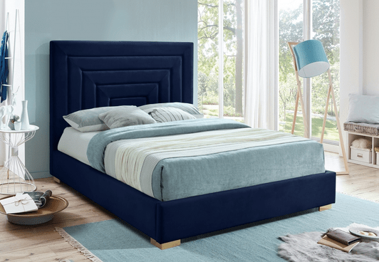 NORA VELVET KING/QUEEN/FULL/TWIN SIZE BED - CREAM