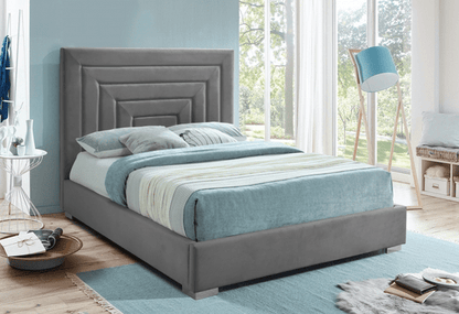 NORA VELVET KING/QUEEN/FULL/TWIN SIZE BED - CREAM