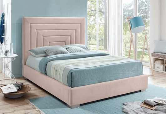 NORA VELVET KING/QUEEN/FULL/TWIN SIZE BED - CREAM