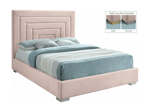 NORA VELVET KING/QUEEN/FULL/TWIN SIZE BED - PINK