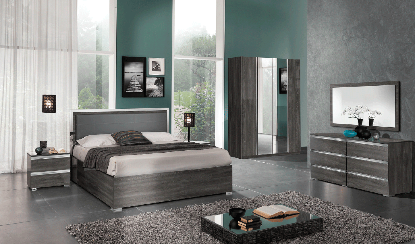 OXFORD 4PCS KING/QUEEN MODERN BEDROOM SET