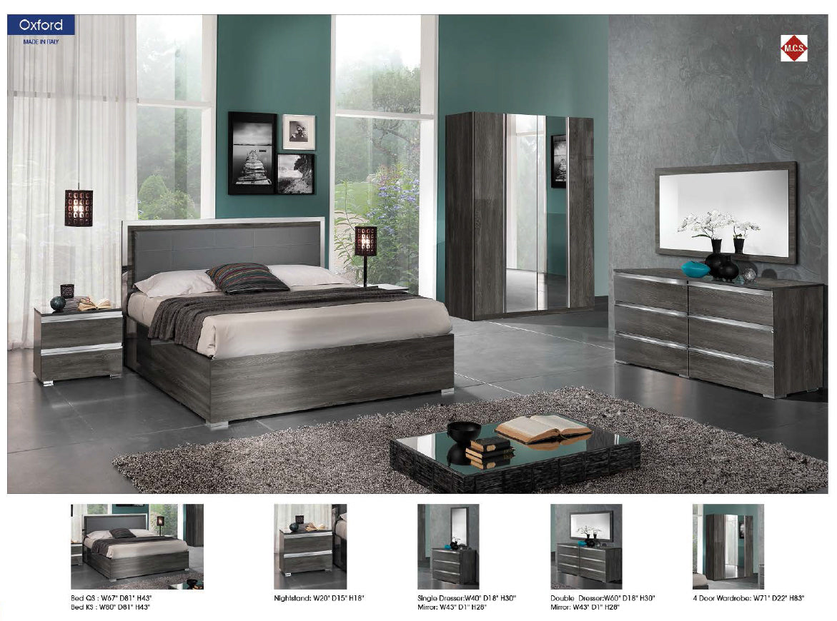 OXFORD 4PCS KING/QUEEN MODERN BEDROOM SET