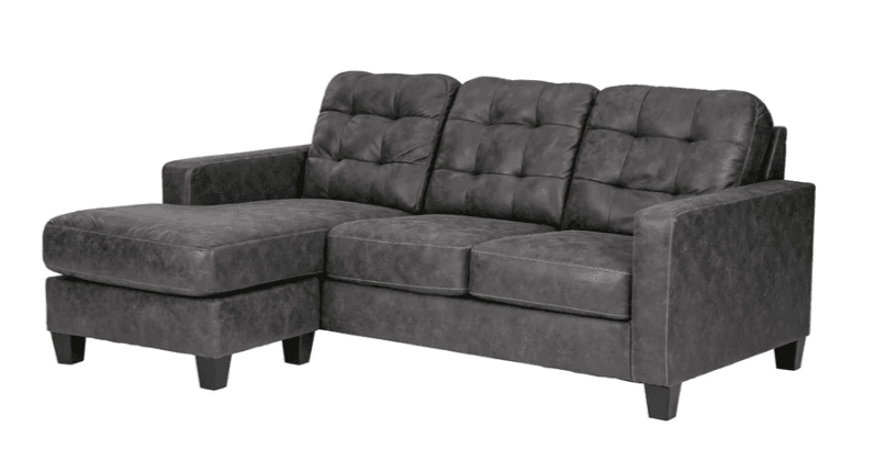 ASHLEY VENALDI GUNMETAL QUEEN SOFA CHAISE SLEEPER