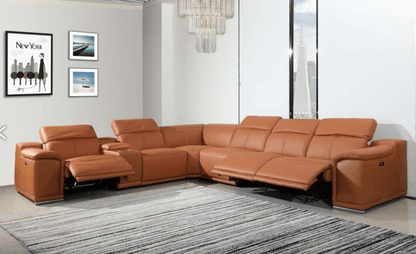 UR9762 - CAMEL 3-POWER RECLINING 7PC SECTIONAL LIVING ROOM SET