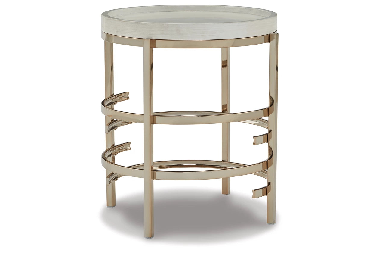 MONTIFLYN END TABLE END TABLE WHITE/GOLD