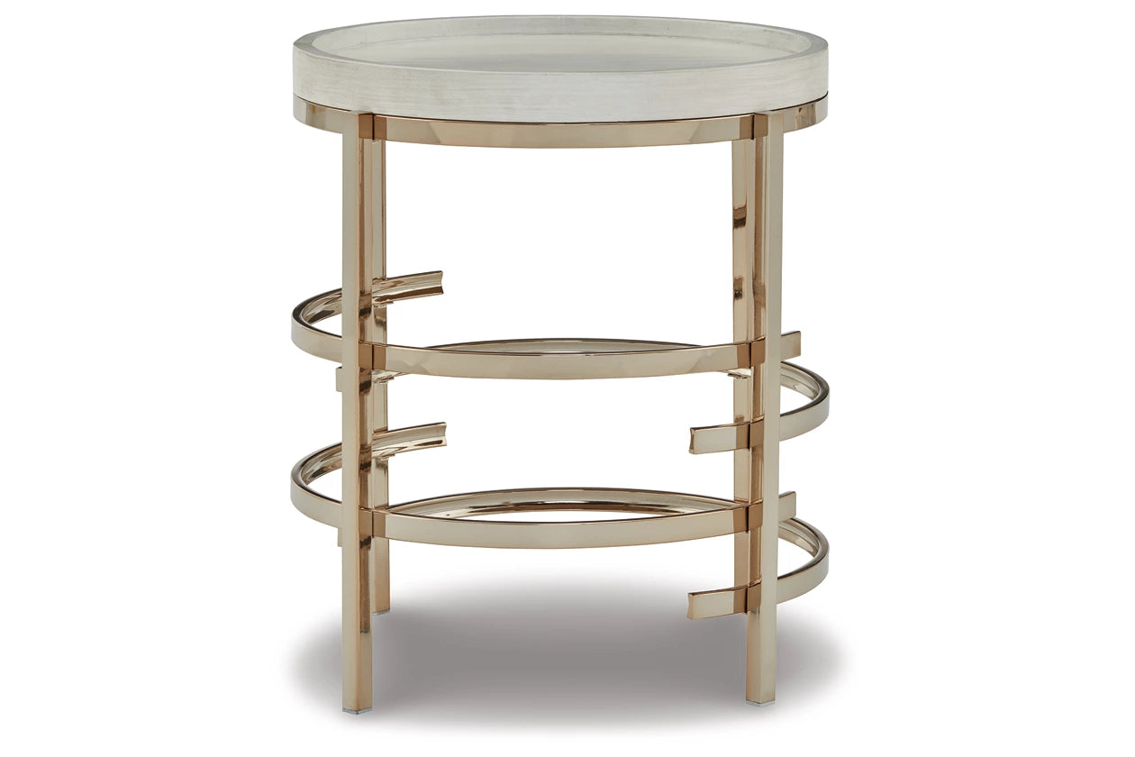 MONTIFLYN END TABLE END TABLE WHITE/GOLD