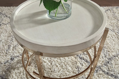 MONTIFLYN END TABLE END TABLE WHITE/GOLD