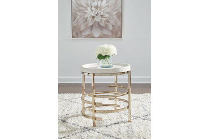 MONTIFLYN END TABLE END TABLE WHITE/GOLD