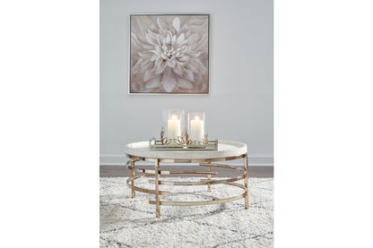 MONTIFLYN ROUND COCKTAIL COFFEE TABLE WHITE/GOLD