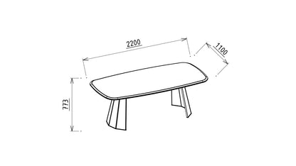 PLAZA TABLE + 6 CHAIRS DINING ROOM SET