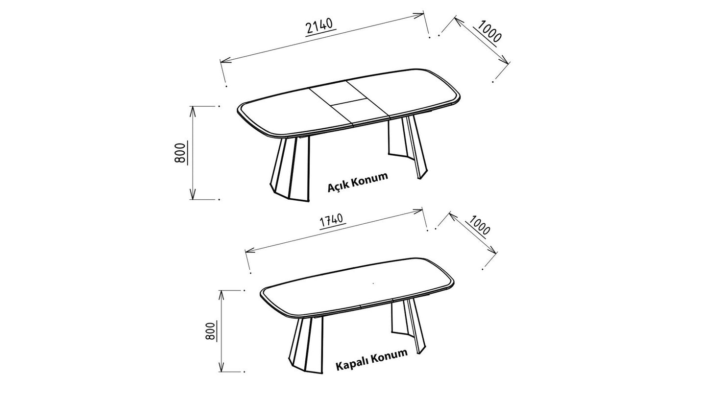 PLAZA TABLE + 6 CHAIRS DINING ROOM SET