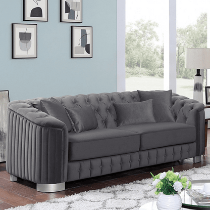 CASTELLON SOFA & LOVESEAT & CHAIR LIVING ROOM SET - GRAY