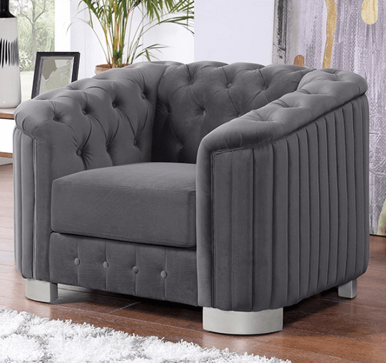 CASTELLON SOFA & LOVESEAT & CHAIR LIVING ROOM SET - GRAY