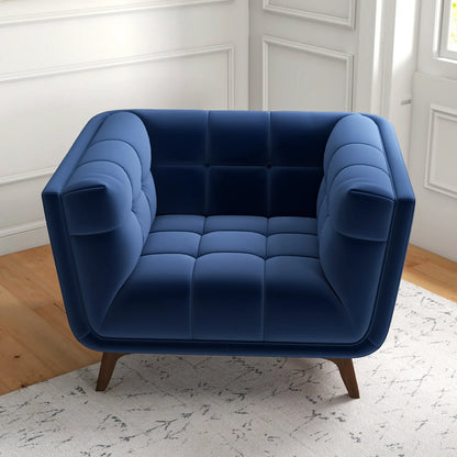 ADDISON LOUNGE CHAIR NAVY BLUE - VELVET