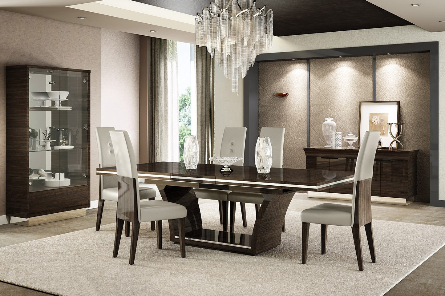 D832 TABLE + 6 CHAIRS DINING SET - WENGE