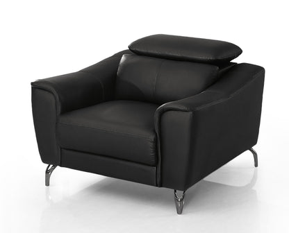 DIVANI CASA DANIS - MODERN BLACK LEATHER CHAIR