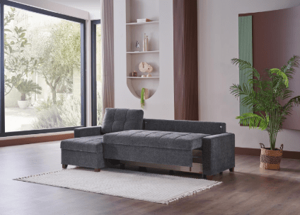 MOCCA SLEEPER & STORAGE SECTIONAL - SELMA GRAY