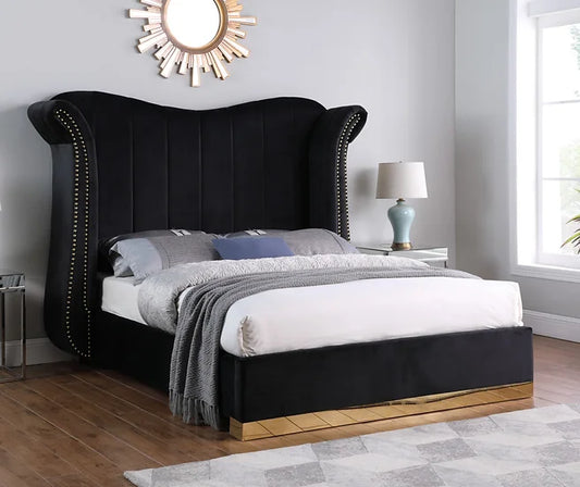 B400 LUNA KING / QUEEN PLATFORM BED - BLCAK