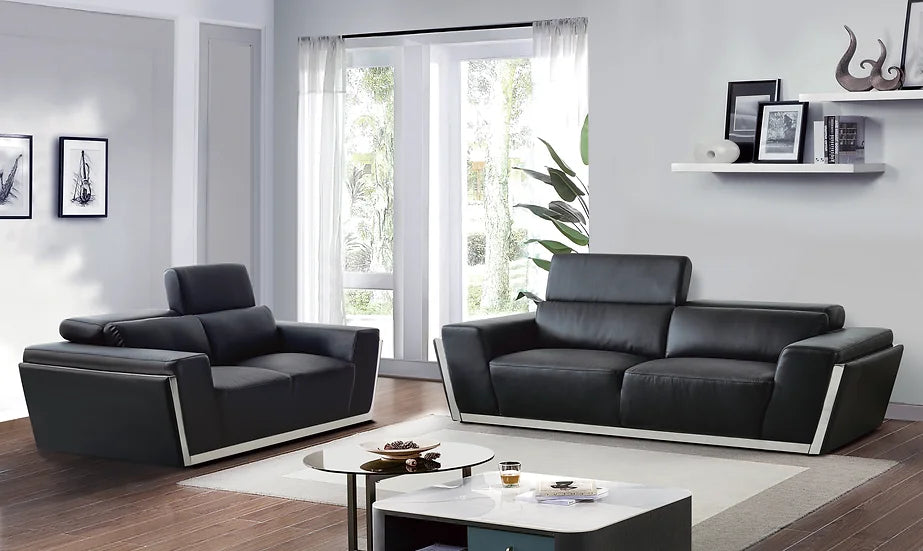 MI - 8010 DOMO SOFA & LOVESEAT & CHAIR LIVING ROOM SET - BLACK