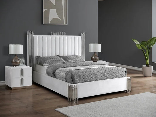 B840 TOKEN KING / QUEEN PLATFORM BED - WHITE