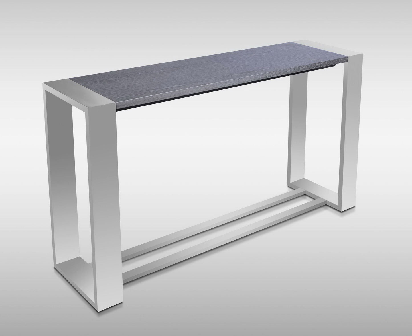 MODREST FAUNA - MODERN GREY ELM & STAINLESS STEEL CONSOLE TABLE