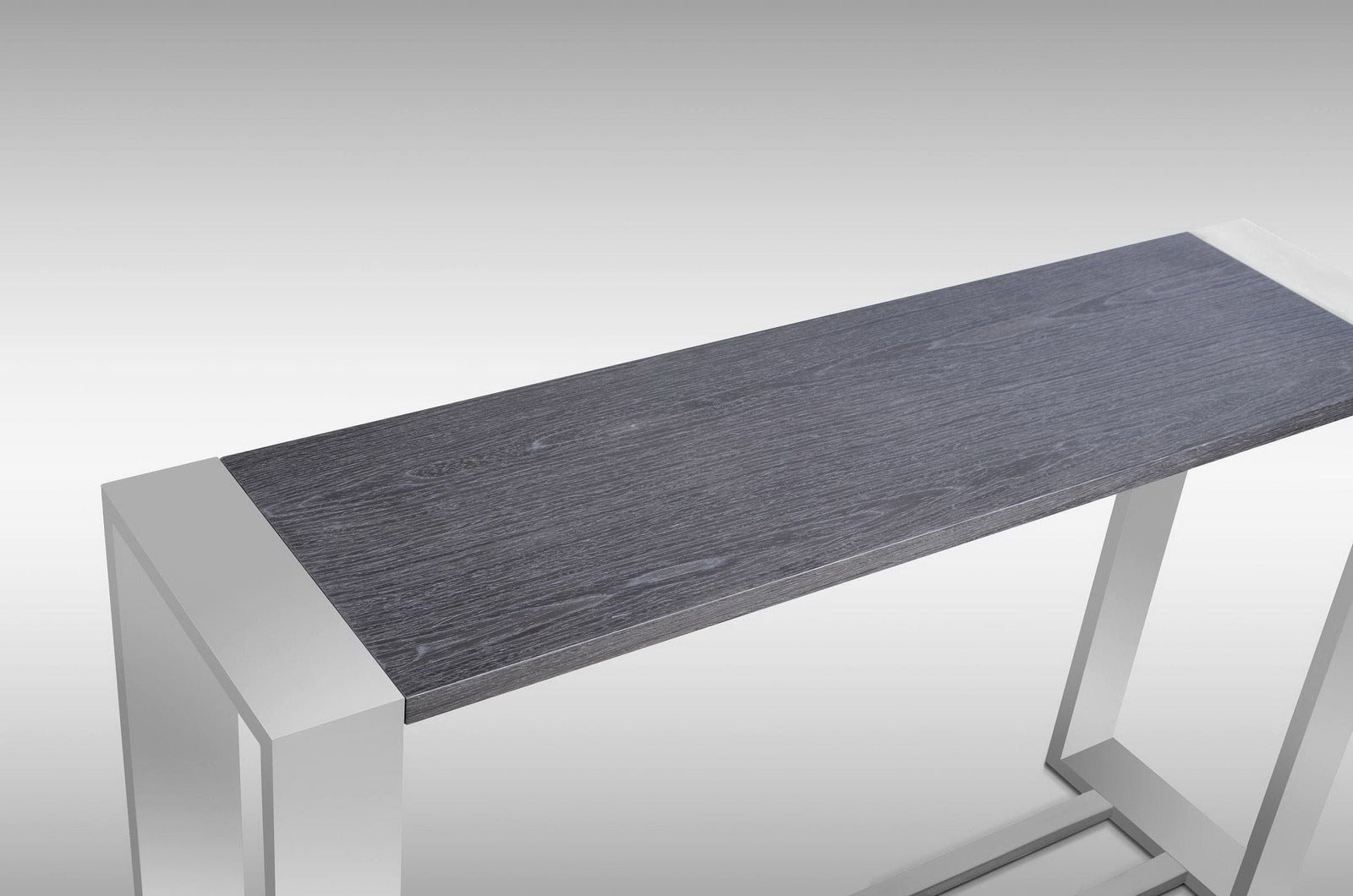 MODREST FAUNA - MODERN GREY ELM & STAINLESS STEEL CONSOLE TABLE