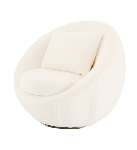 MODREST GYPSUM - MODERN WHITE SWIVEL ACCENT CHAIR