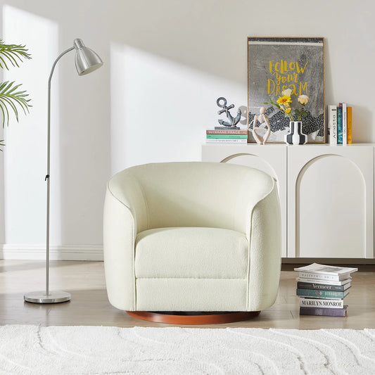 ELISE SWIVEL CHAIR CREAM BOUCLE