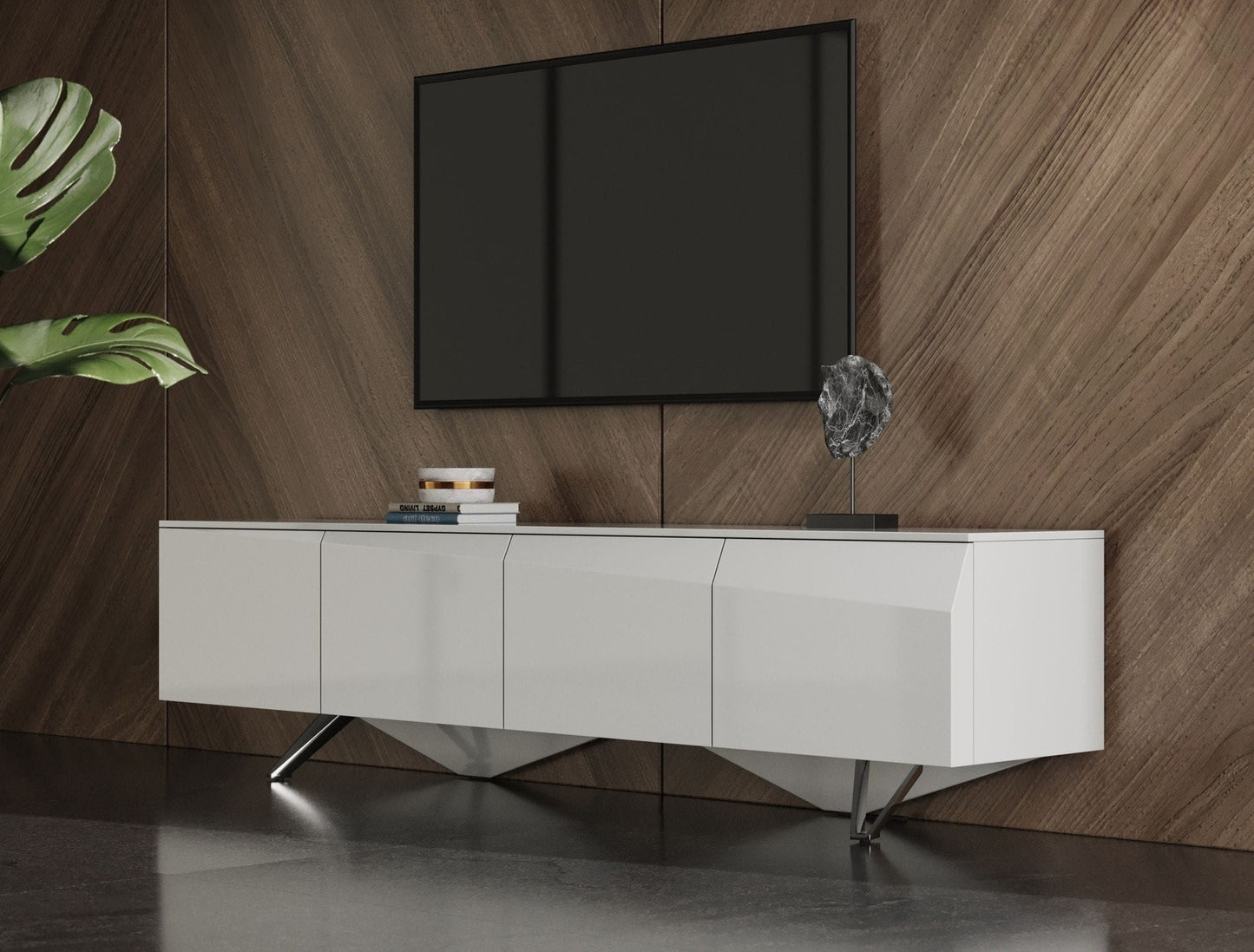 MODREST COLUMBIA - MODERN WHITE TV STAND