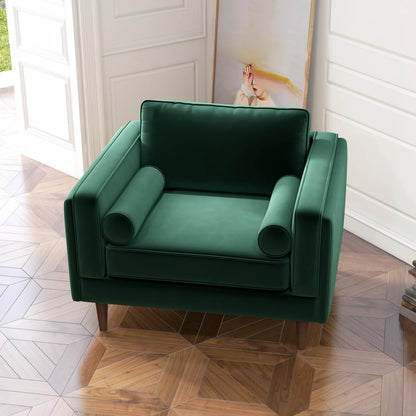 AMBER LOUNGE CHAIR GREEN VELVET