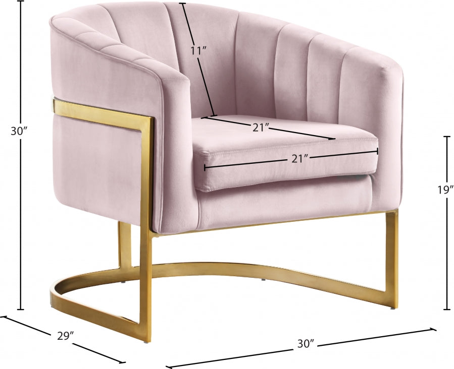 CARTER VELVET ACCENT CHAIR - PINK