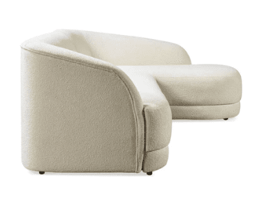 BELLA IVORY BOUCLE RAF VELVET SECTIONAL LIVING ROOM SET