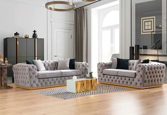 STELLA SOFA & LOVESEAT LIVING ROOM SET - GRAY